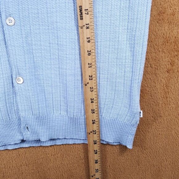 NN07 Polo Shirt Mens Small Blue Button Up Short Sleeve Knit Ribbed NOLAN $255 - Picture 8 of 9